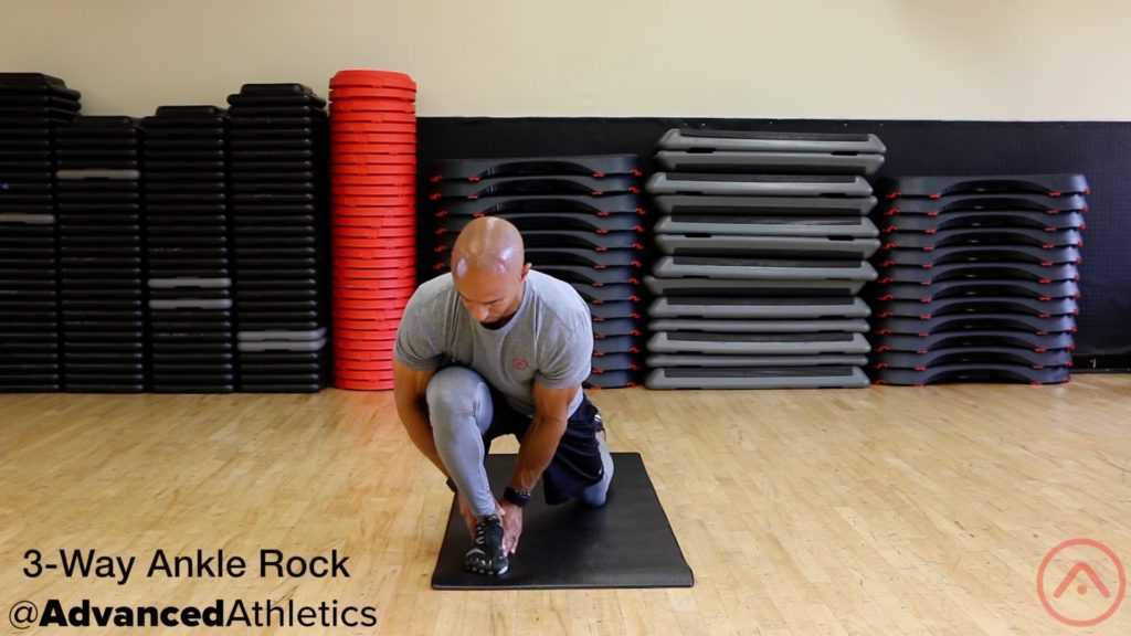 Adam Friedman Advanced Athletics 3-Way Ankle Rock Mobility Exercise